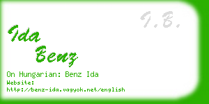 ida benz business card